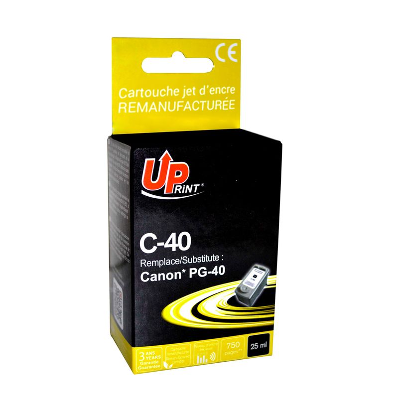 3584770880033-Cartouche remanufacturée Canon PG-40 - noir - Uprint--0