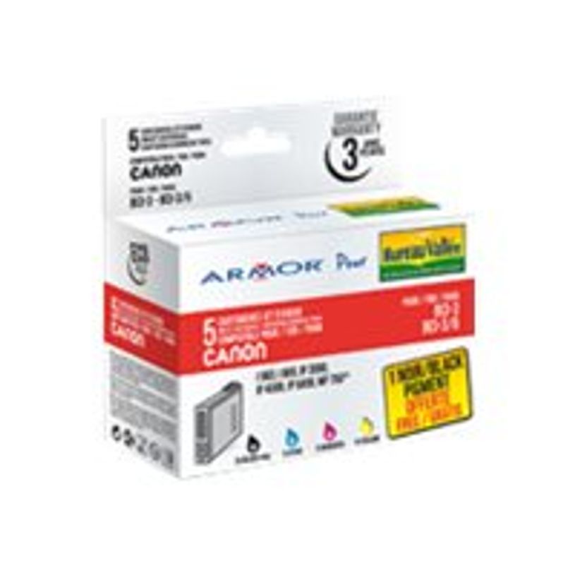 Armor - pack de 5 - noir, jaune, cyan, magenta - cartouche d'encre ...