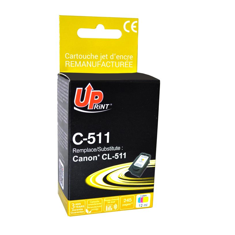 3584770880859-Canon CL-511 - remanufacturé UPrint C.511 - cyan, magenta, jaune - cartouche d'encre--0