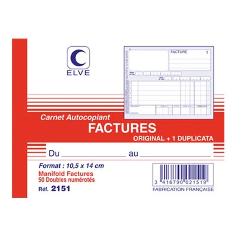3416790021519-ELVE - Manifold Carnet de factures - 50 dupli - 10,5 x 14 cm-P_79362518_2-1