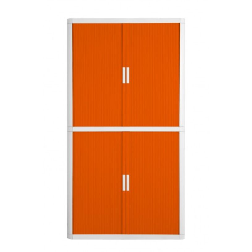 3660141930467-Armoire haute à rideaux EASY OFFICE - 110 x 204 x 41,5 cm - Corps et poignée blanc - Ride-P_79362592_1-0