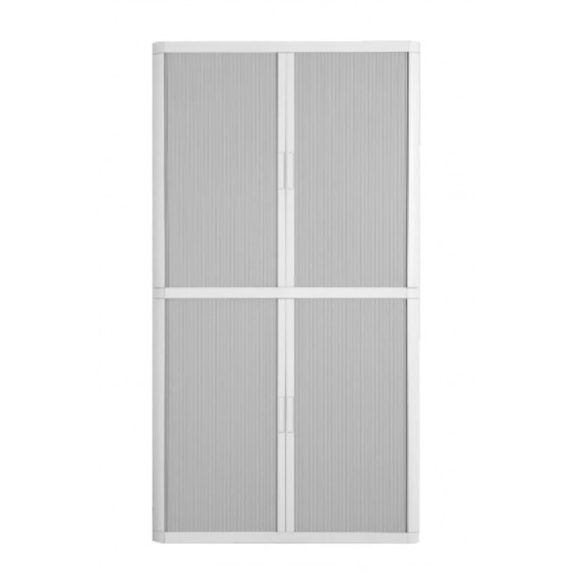 3660141930474-Armoire haute à rideaux EASY OFFICE - 110 x 204 x 41,5 cm - Corps et poignée blanc - Ride-P_79362593_1-0