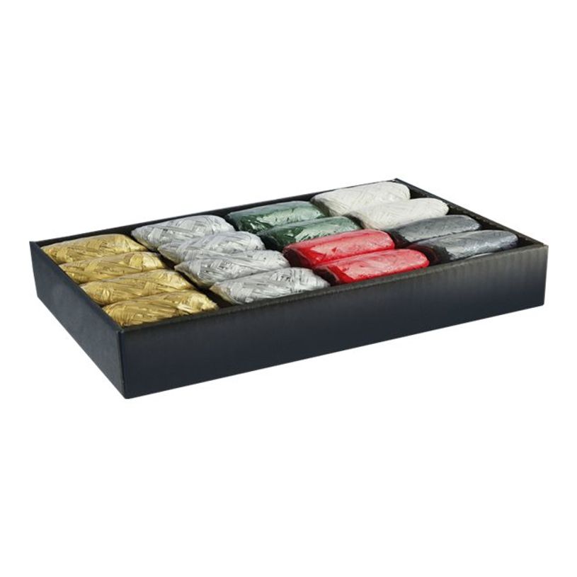 3065506114023-Clairefontaine Christmas - ruban d'emballage cadeau - 20 m x 13 mm - noir, blanc, argent, rou-P_79362971_10-0