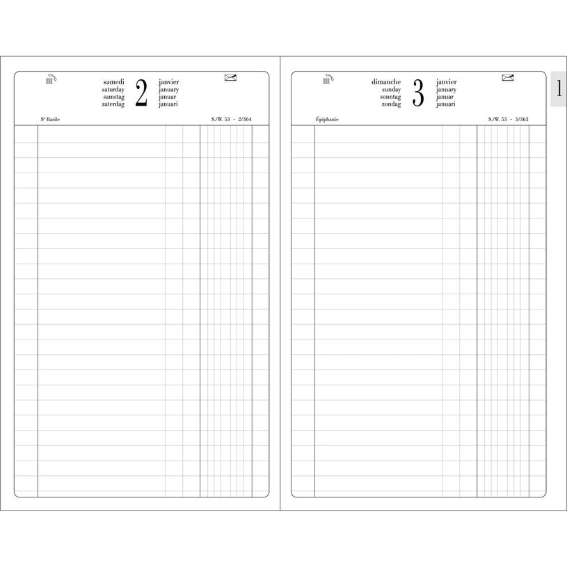 3660942007788-Agenda de bureau Carré ordinaire - Euros et Cents - 1 jour par page - 13,5 x 21 cm - disponible dans différentes cou--4