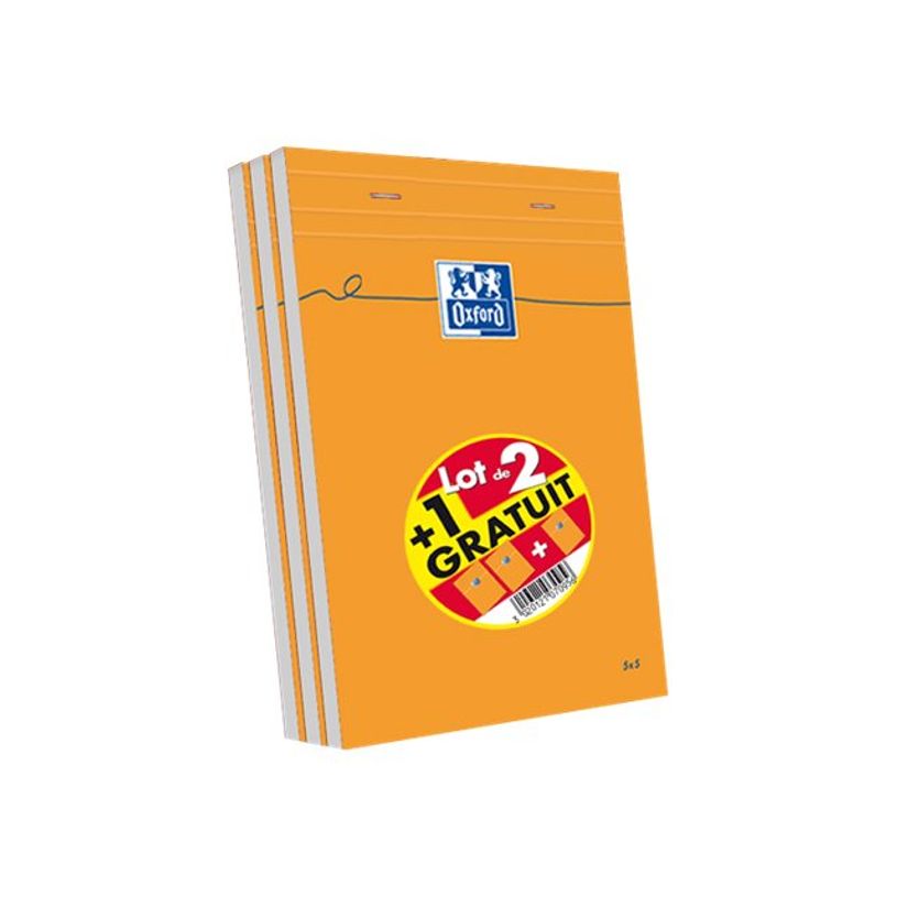 3020121070956-Oxford - Pack de 3 Blocs notes - A5 - 160 pages - petits carreaux - 80g-P_79363554_1-0