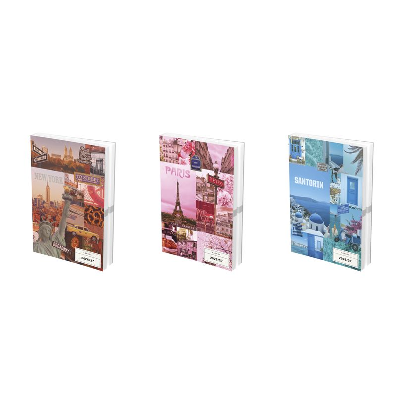3020120008998-Agenda Scolaire PAYSAGES URBAINS - 12x17cm - 3 décors - Hamelin--0