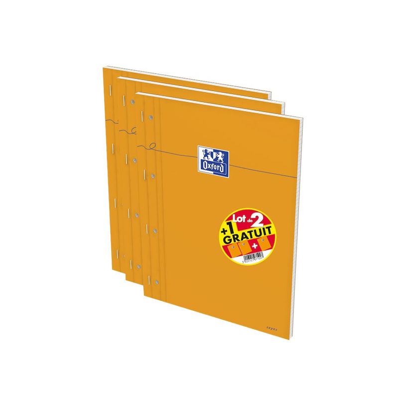 3020121062883-Oxford - Bloc notes - A4 - 160 pages - grands carreaux - perforé - orange-P_79364131_2-1