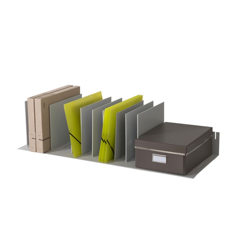 3660141030594-Trieur pour classeurs et documents - 10 séparateurs amovibles - L 85 cm - gris--0