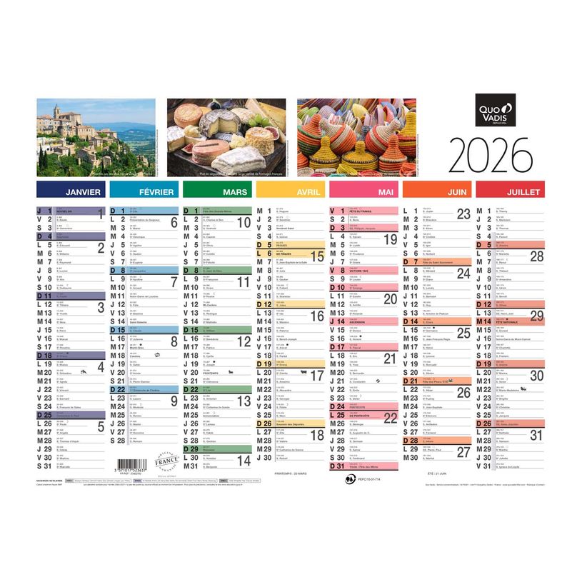3371017523637-Quo Vadis - Calendrier Fantaisie 7 mois par face - 21 x 27 cm - Tradition--0