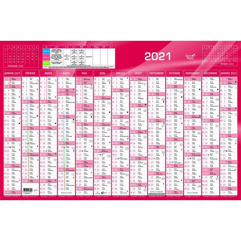 3371017523590-Quo Vadis - Calendrier horizontal 13 mois sur 1 face - 43 x 65 cm - rouge-P_79364636_1-0