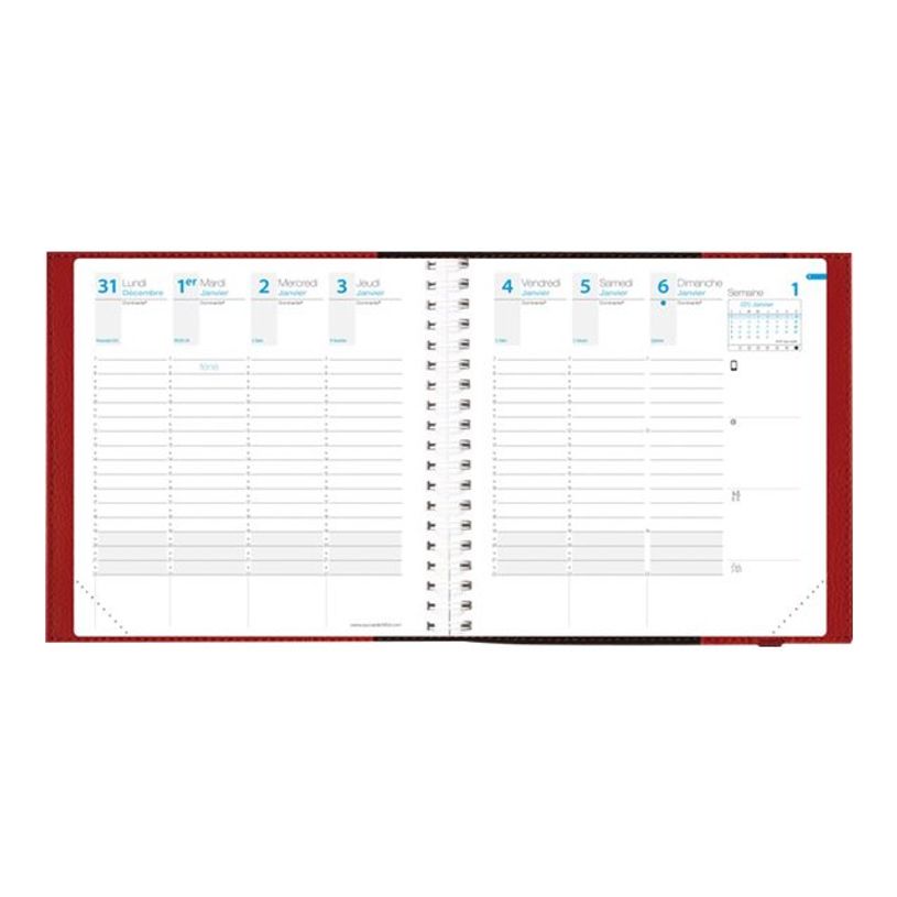 3371017523804-Agenda spiralé à élastique Time & Life Medium - 1 semaine sur 2 pages - 16 x 16 cm - vio-P_79364649_2-2