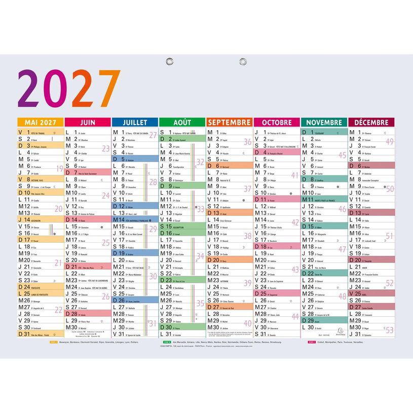 3660942032582-Calendrier Multicolore - 8 mois par face - 55 x 40,5 cm - 16 mois - Exacompta--1
