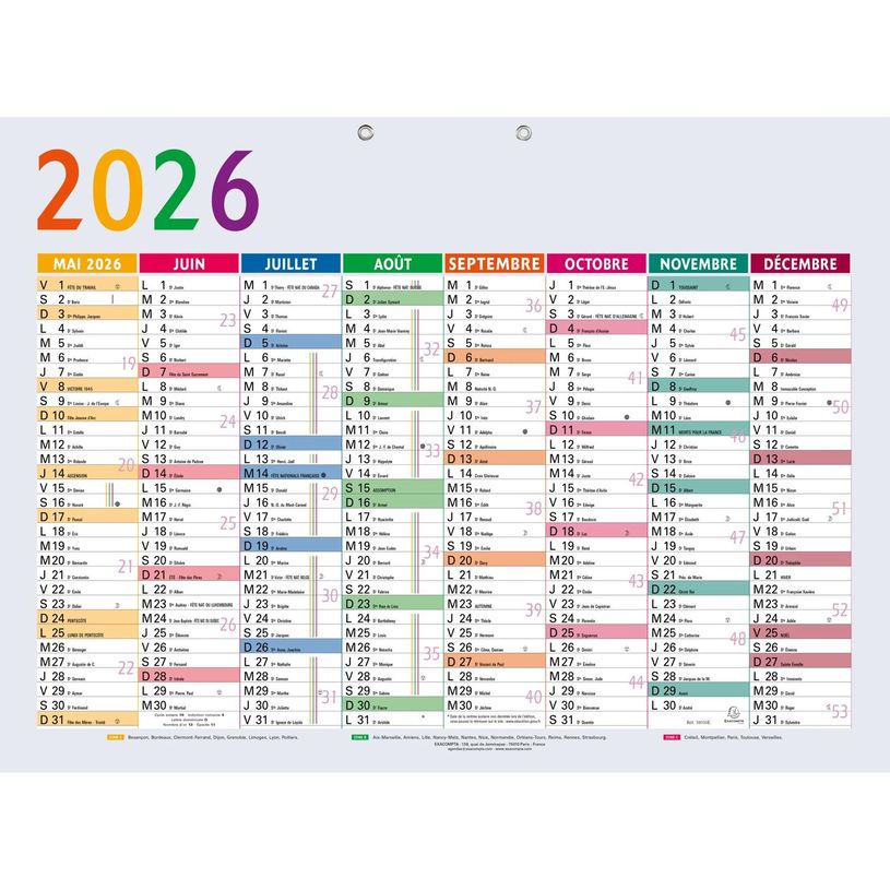3660942032582-Calendrier Multicolore 55 x 40,5 cm - 16 mois - Exacompta-P_79365167_2-1
