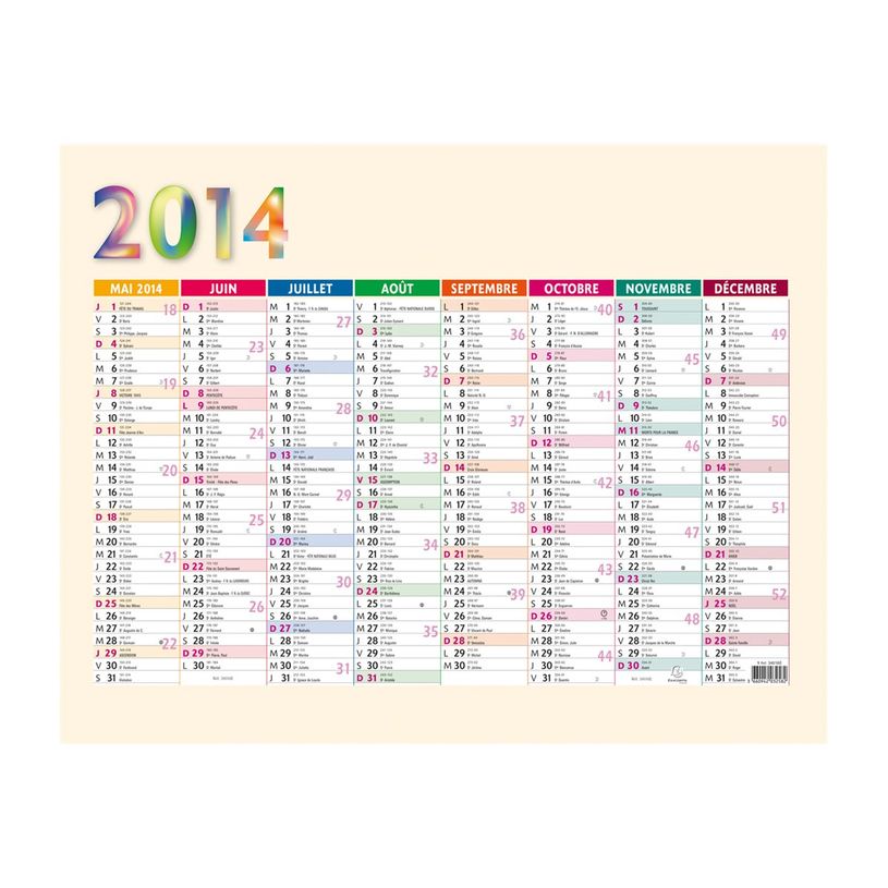 3660942032582-Calendrier Multicolore - 8 mois par face - 55 x 40,5 cm - 16 mois - Exacompta-P_79365167_3-2