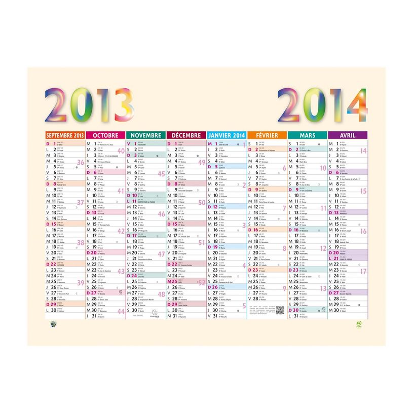 3660942032582-Calendrier Multicolore - 8 mois par face - 55 x 40,5 cm - 16 mois - Exacompta-P_79365167_4-3