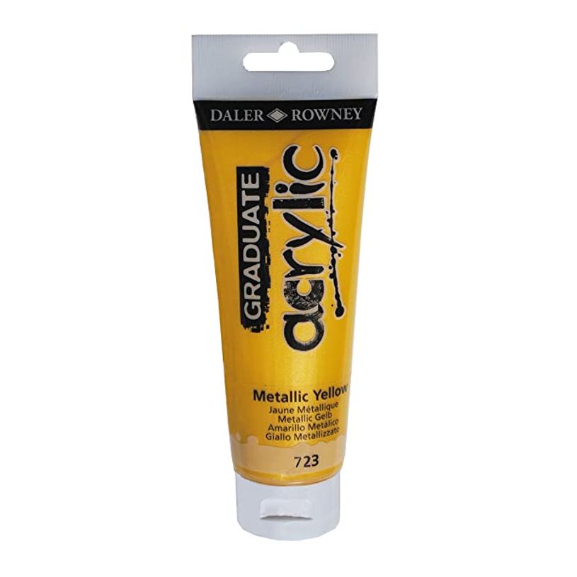 5011386077550-Daler-Rowney Graduate - Peinture acrylique - jaune métallique - 120 ml-P_79365397_1-0
