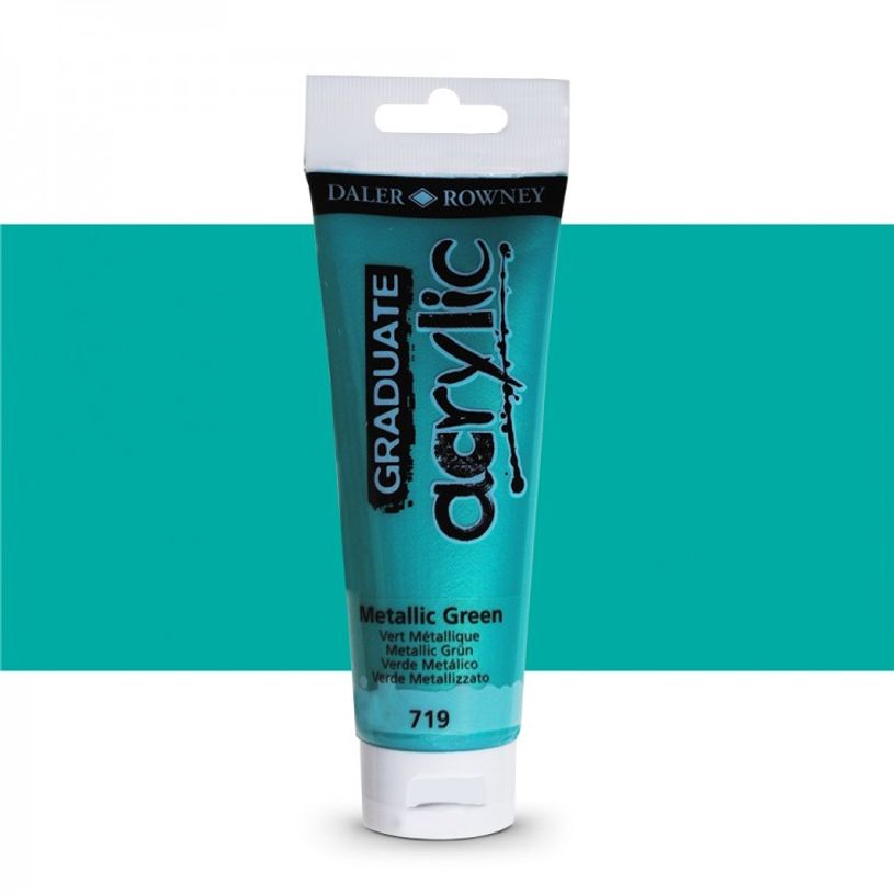 5011386077598-Daler-Rowney Graduate - Peinture acrylique - vert métallique - 120 ml-P_79365401_1-0