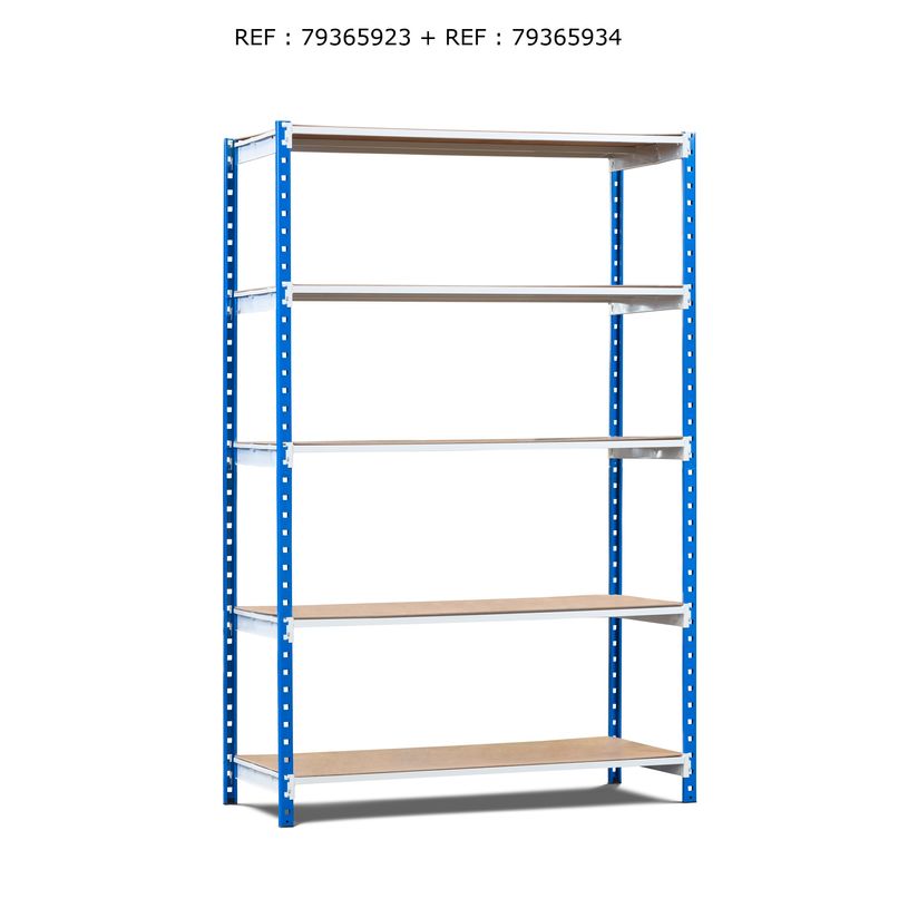 3660141140279-Paperflow Rang'Eco - Rack à étagère - élément de départ 5 niveaux - 100 x 200 x 34 cm--2
