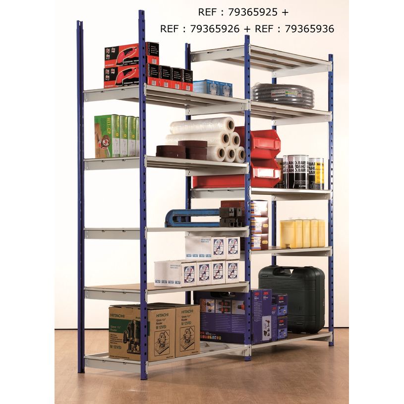 3660141140293-Paperflow Rang'Eco - Rack à étagère double accès - élément de départ 5 niveaux - 100 x 200 x 68 --0