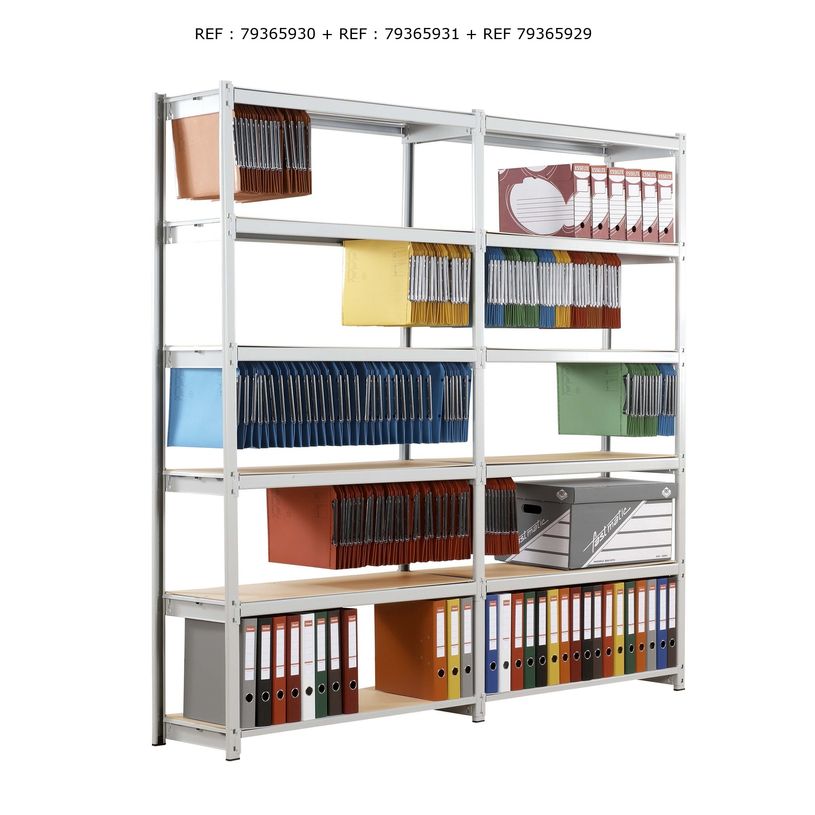 3660141140415-Paperflow Rang'Eco - Rack à étagère pour dossiers suspendus - élément suivant 6 niveaux - 125 x 19--0