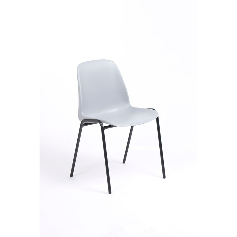 3701338800085-Chaise CHARLOTTE - pieds noirs sans accroche - gris clair-P_79365964_1-0