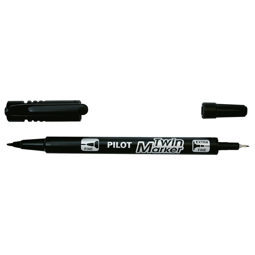 4902505342080-Pilot TWIN MARKER - Marqueur permanent - double pointe fine et extra fine - noir-P_79366916_1-0
