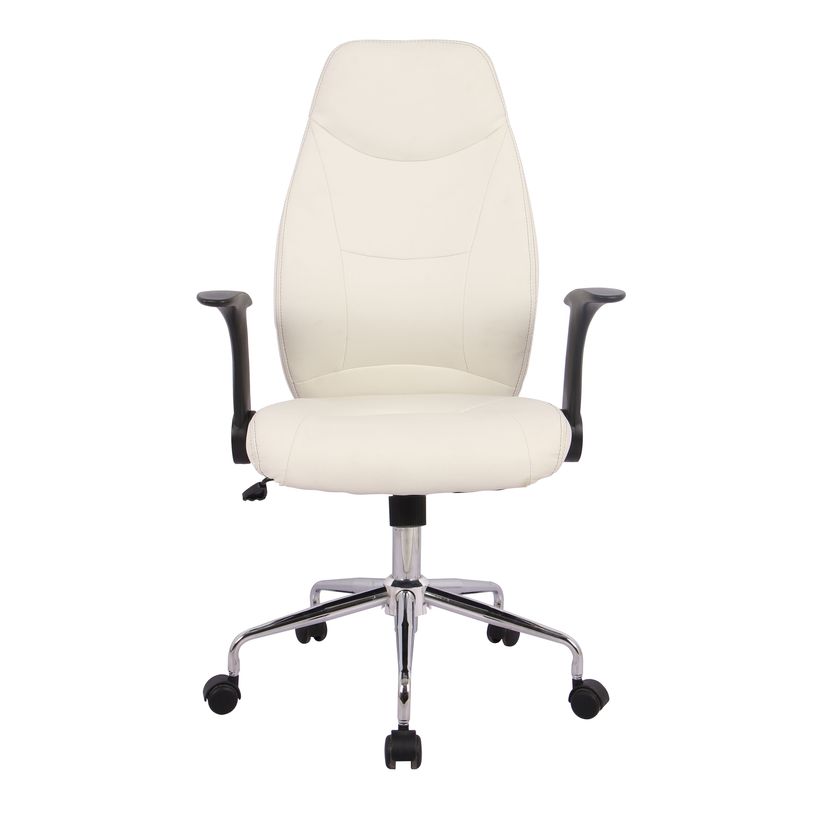 3397701921527-Fauteuil de bureau BRONTES - accoudoirs rabattables - appui-tête intégré - blanc-P_79366942_2-1