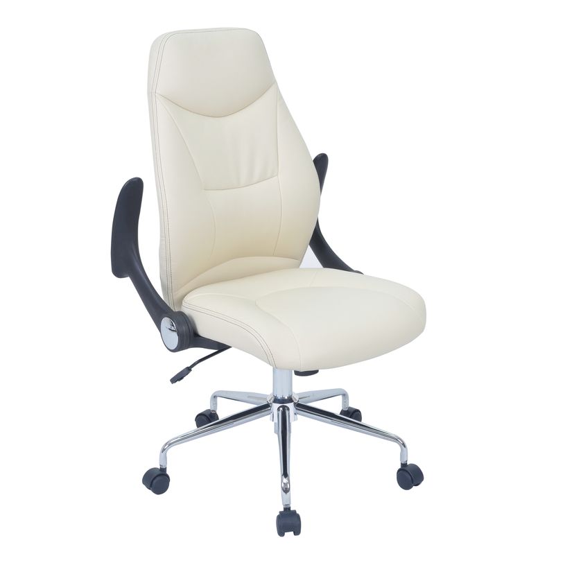 3397701921527-Fauteuil de bureau BRONTES - accoudoirs rabattables - appui-tête intégré - blanc-P_79366942_4-3