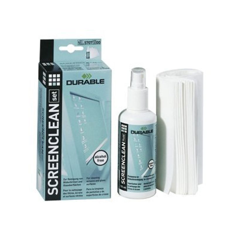 4005546501017-Durable Screenclean set - kit de nettoyage (spray 125 ml + 20 ligettes absorbantes) pour é-P_79366958_3-1