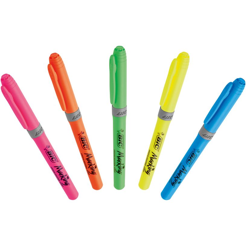 3086126633800-BIC Marking Highlighter Grip - Pack de 5 surligneurs - couleurs assorties-P_79366999_5-1