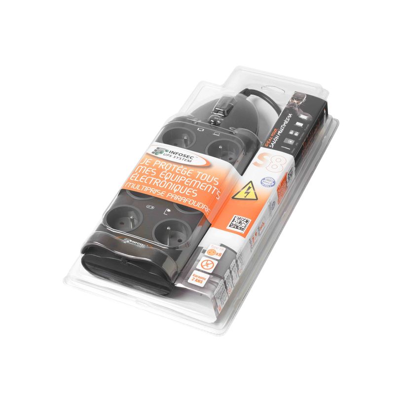 3700085612729-INFOSEC S8 - Multiprise parafoudre 8 prises - parasurtenseur 2500 W-P_79367151_1-1