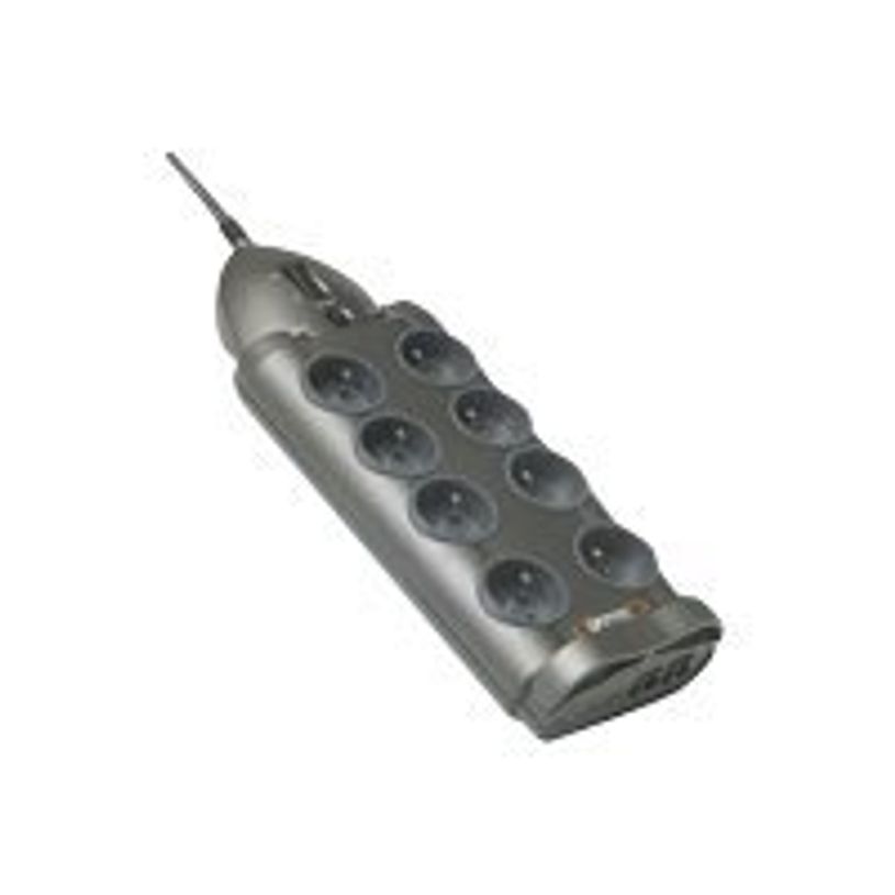 3700085612736-INFOSEC S8 LAN TV - Multiprise parafoudre 8 prises - parasurtenseur 2500 W-P_79367152_1-0