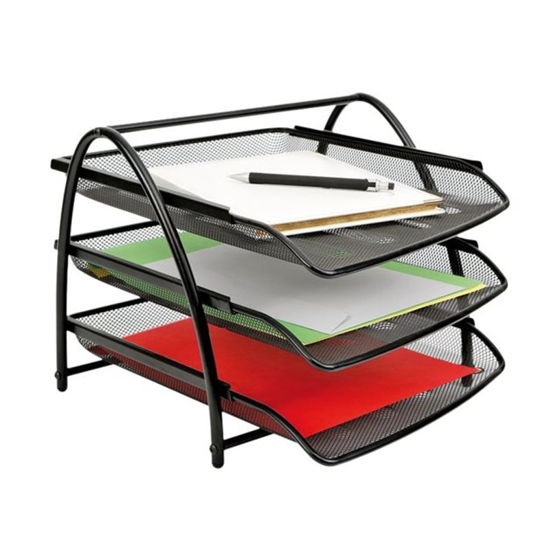 3129710009022-Alba - 3 Corbeilles à courrier - 24 x 32 cm - noir-P_79367169_1-0