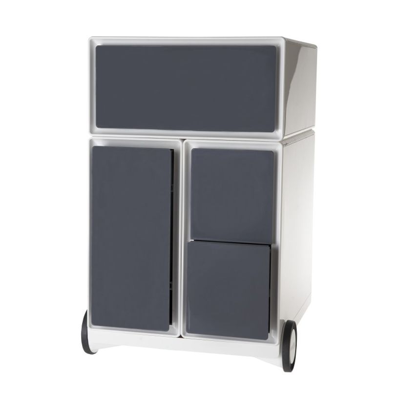 3660141926187-Caisson de bureau mobile EASYBOX - 4 tiroirs mixtes - Anthracite-P_79367220_1-0