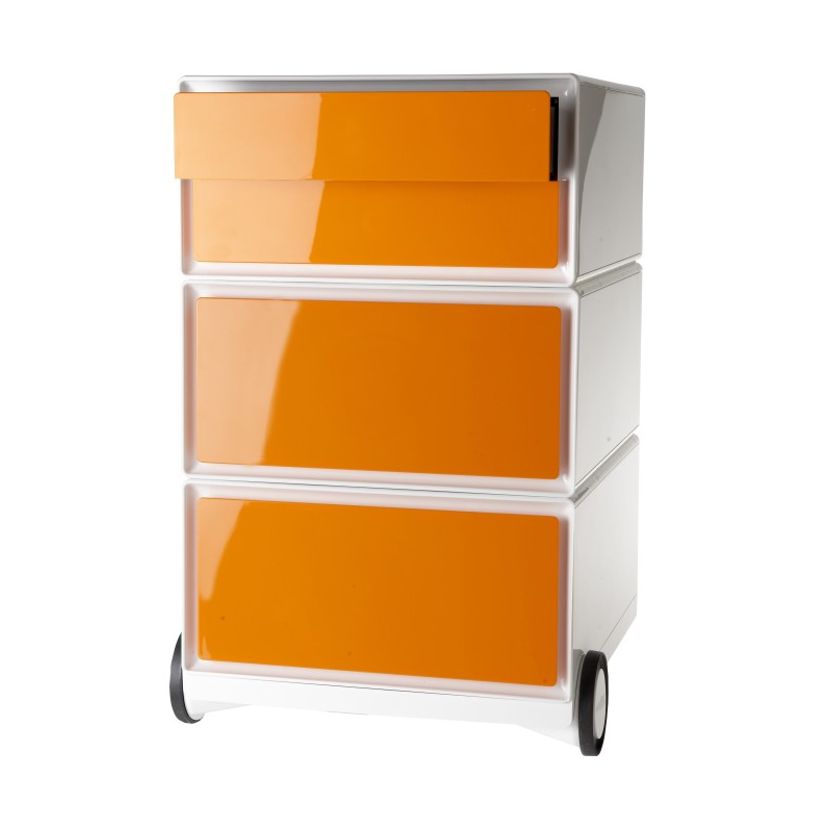 0000793672231-Caisson de bureau mobile EASYBOX - 2 tiroirs et 2 plumiers - Orange-P_79367223_1-0