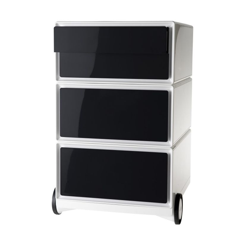 0000793672279-Caisson de bureau mobile EASYBOX - 2 tiroirs et 2 plumiers - Noir-P_79367227_1-0