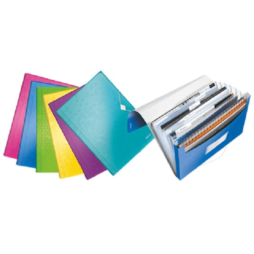 4002432106059-Leitz Wow - Classeur ménager (valisette trieur) - 14 compartiments - disponible dans diff
