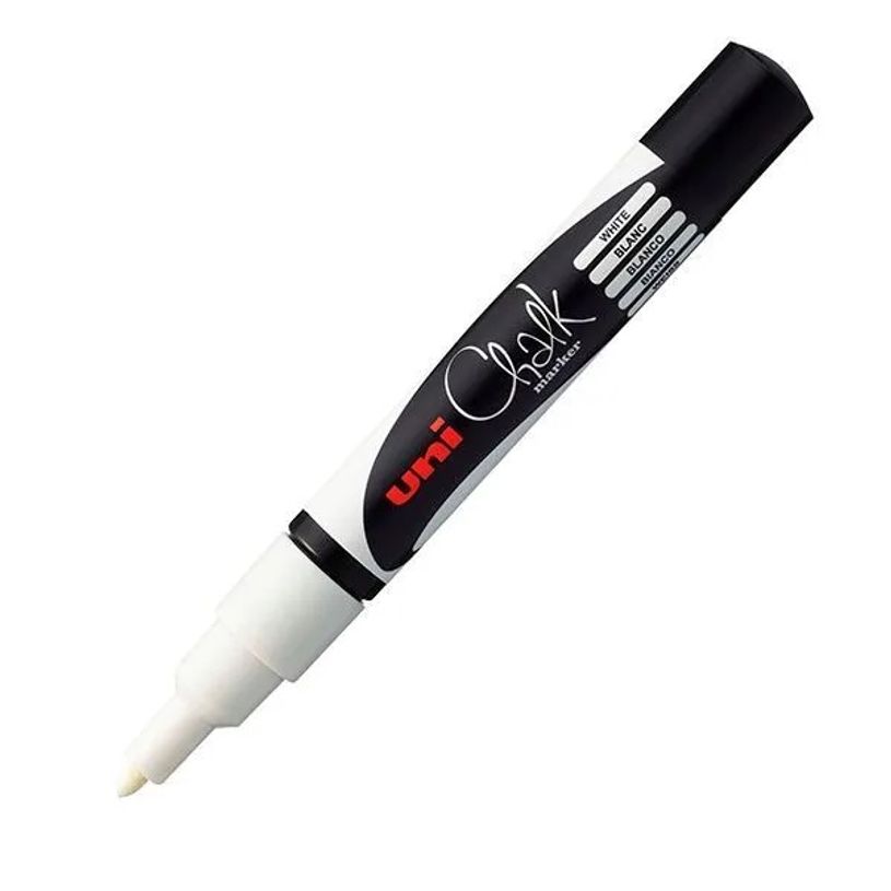 4902778140017-UNI CHALK - Marqueur craie - pointe moyenne conique - blanc--1