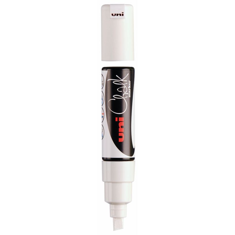4902778140093-Uni Chalk - Marcador - para cristal, tablero - blanco - tinta pigmentada al agua - 8 mm--0