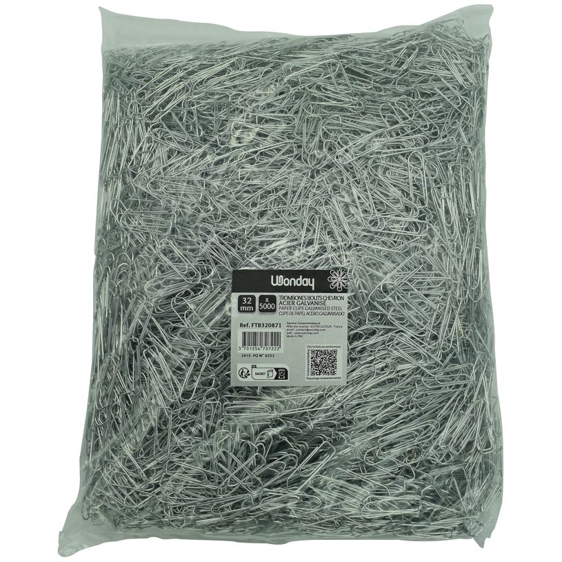 3457707414727-Wonday - 5000 trombones galvanisés - 32 mm - acier-P_79367663_1-0