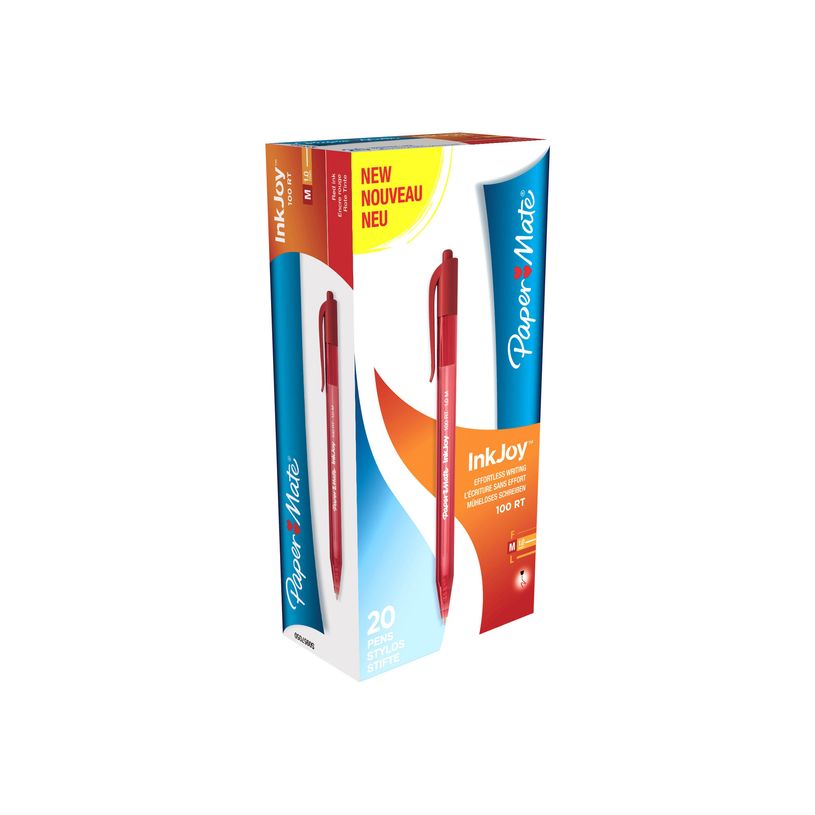 3501170957059-Paper Mate InkJoy 100 RT - Stylo à bille - rouge - 1 mm - moyen - rétractable-P_79367983_2-1