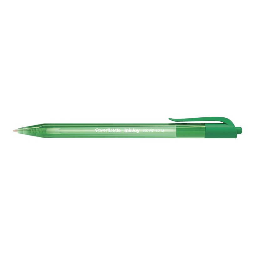 3501170957066-Paper Mate InkJoy 100 RT - Stylo à bille - vert - 1 mm - moyen - rétractable-P_79367984_1-0
