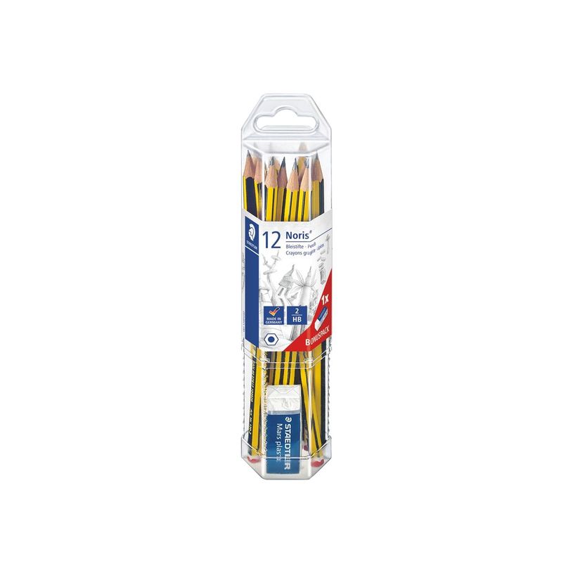 4007817611265-STAEDTLER Noris - Pack de 12 Crayons à papier - HB - 2 mm - avec une gomme-P_79368093_1-2