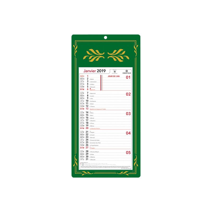 3664447118512-Oberthur - Plaque Skytos mensuel - 20 x 41,5 cm - disponible dans différentes couleurs-P_79368445_5-5