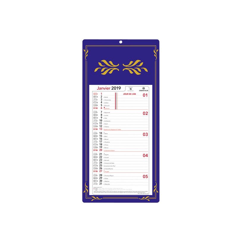 3664447118512-Oberthur - Plaque Skytos mensuel - 20 x 41,5 cm - disponible dans différentes couleurs-P_79368445_7-4