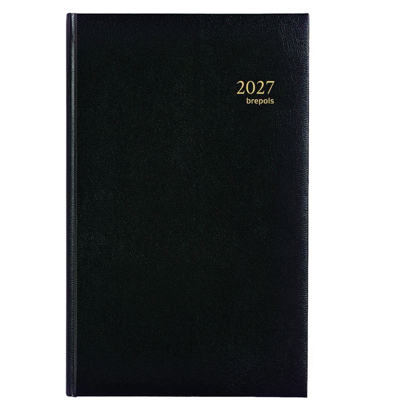5412303101769-Agenda de la banque large Lima Jupiter 1er volume - 1 jour sur 2 pages - 17 x 27 cm - noir - Brepols--0