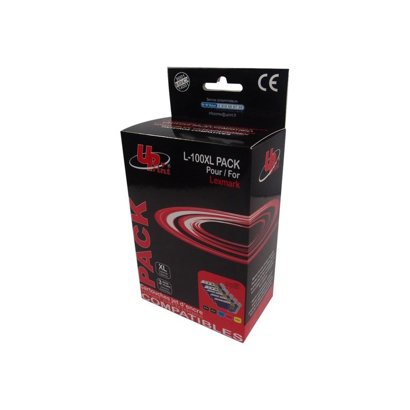 3584770880088-Cartouche compatible Lexmark 100XL - pack de 5 - noir x2, cyan, magenta, jaune - UPrint L.1-P_79368966_1-0