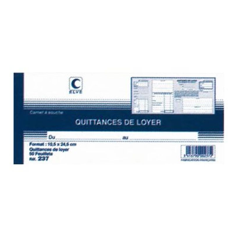 3416790002372-ELVE - Carnet à souche quittances de loyer - 50 feuillets - 10,5 x 24,5 cm-P_79369046_1-0
