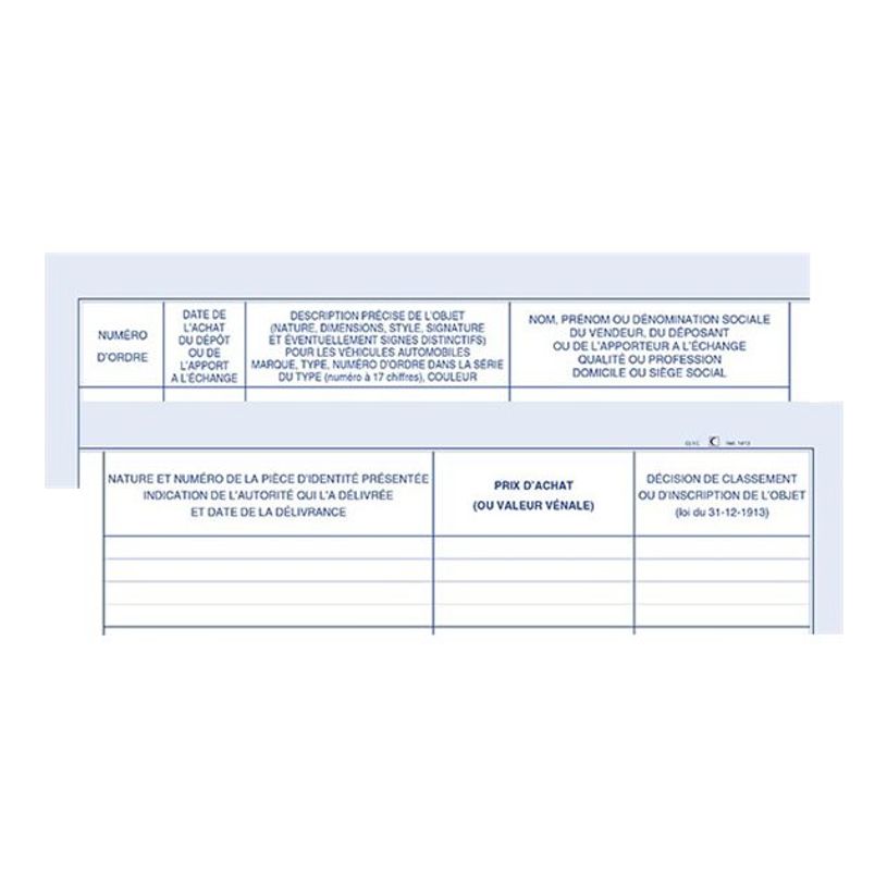 3416790014139-ELVE - Registre des objets mobiliers pour les antiquaires/brocanteurs - 32 x 25 cm-P_79369048_3-2
