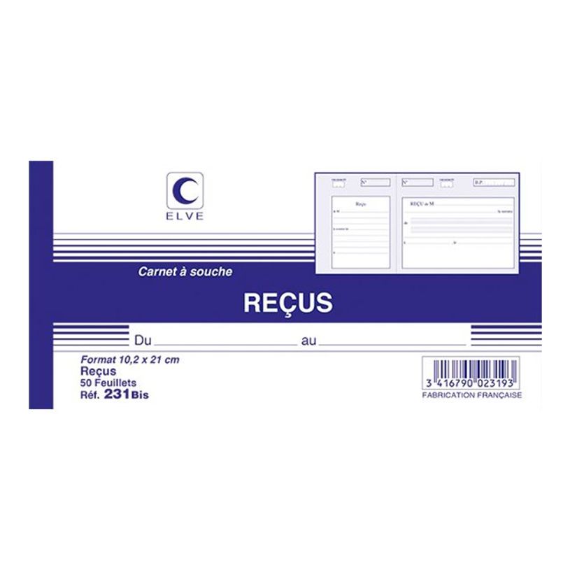 3416790023193-ELVE - Manifold Carnet de reçus - 50 dupli - 10,5 x 21 cm-P_79369058_1-0